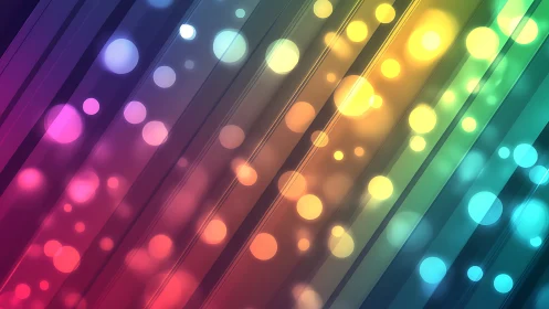 Prismatic streaks and glowing bokeh orbits in neon drift.