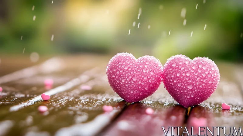 Twin Hearts Drenched in Rainfall Magic.