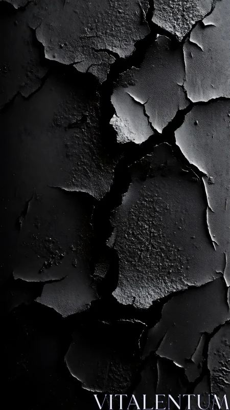 Cracked matte black surface with dramatic side lighting texture.