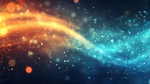 Stardust currents in glowing orange and teal harmony.