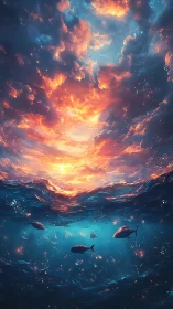 Celestial Sunset Over Enchanted Waters