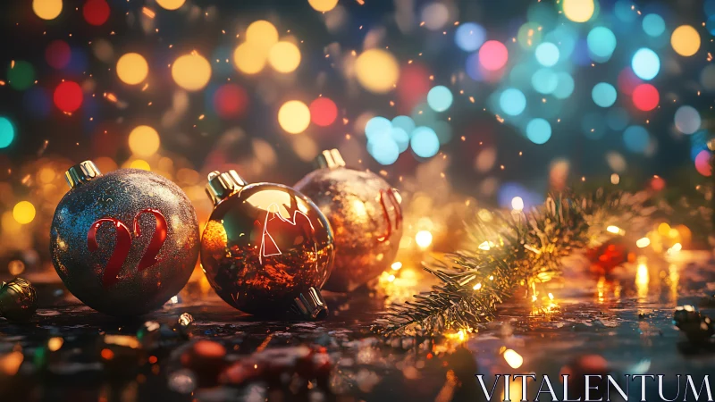 Specular holiday baubles with dynamic bokeh illumination.