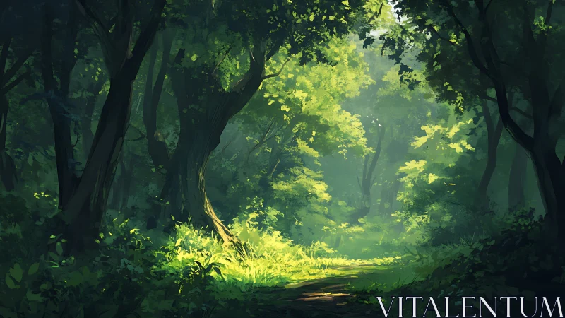 Luminous Forest Corridor: Digital Environmental Study.