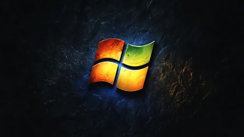 Textured glass quadrants with emissive logo illumination.