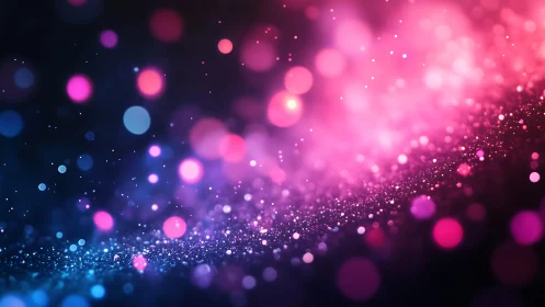 Vibrant Abstract Bokeh Lights in Pink and Blue Gradient Style.