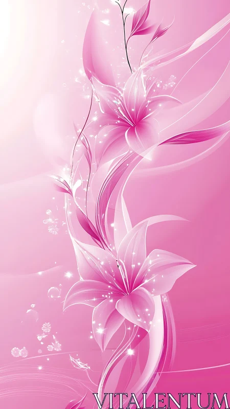 Pink Luminescent Floral Gradient: Digital Botanical Abstraction.