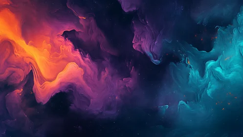 Nebular color fields merge in a fluid cosmic abstraction