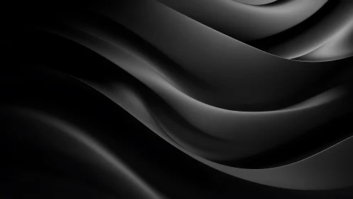 Midnight waves of glossy black curves flow in quiet harmony