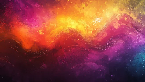 Vibrant abstract color waves in warm to cool spectrum.