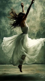 Whirl of silk and shadow as a lone dancer catches the light.