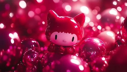 Candy gloss cat sprite adrift in neon bubble dreamland.