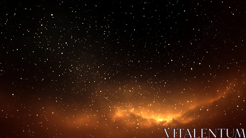 Galactic embers curl upward, painting the star-dusted dark