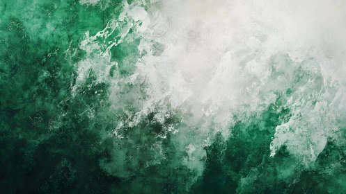 Abstract green and white textured background with watercolor style.