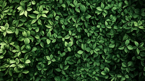 Dense green foliage field renders layered botanical texture