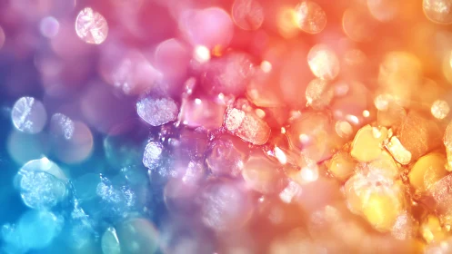 Iridescent bokeh crystals form radiant rainbow light field