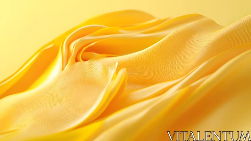 Flowing Yellow Silk Fabric Abstract with Soft Light and Texture.