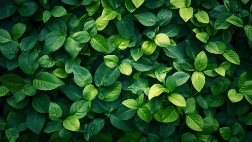 Lush green leaves creating a soothing, cozy natural retreat.