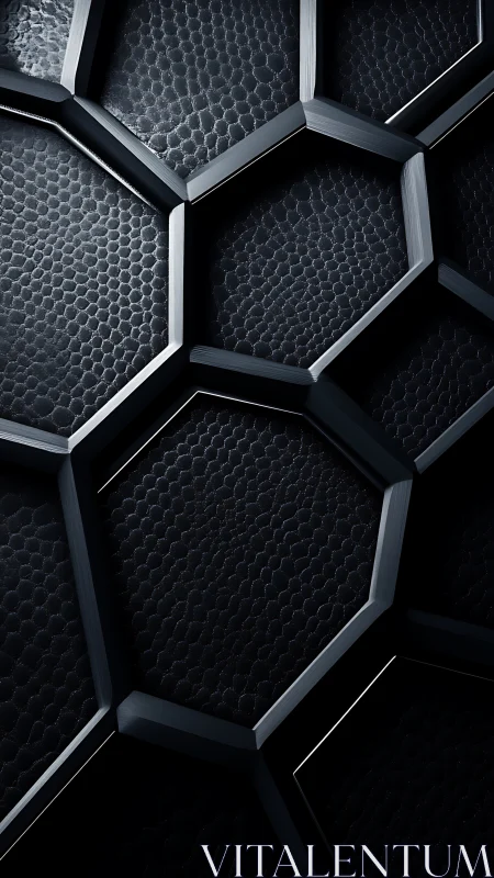 Midnight hexagonal lattice with sleek metallic shadows.