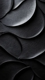 Layered black crescent surfaces in sculpted 3D abstraction.