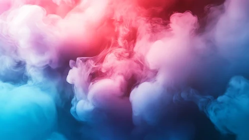 Colorful vapor clouds swirl through soft neon gradient space
