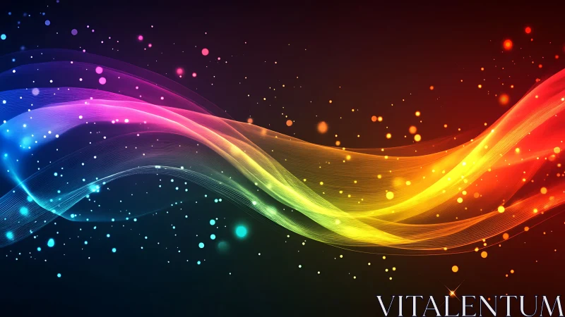 Prismatic light ribbons dancing across a star-kissed void.