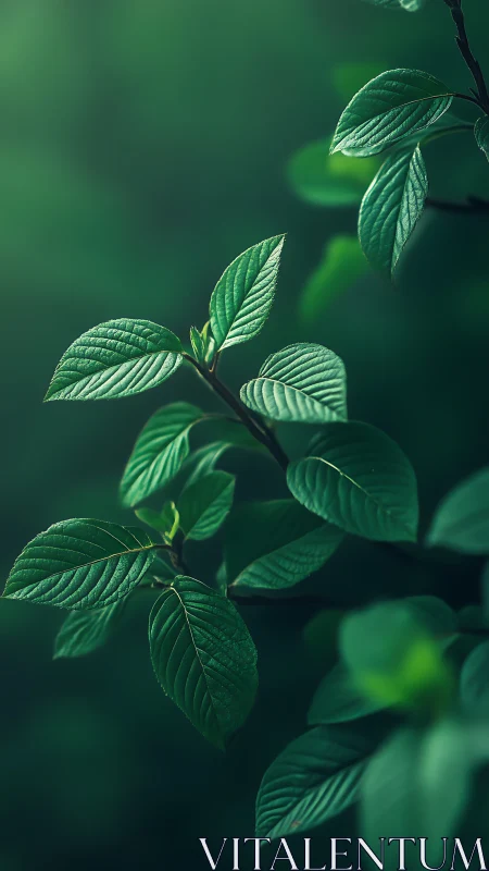 Whispered emerald leaves bask in hush-soft forest light.