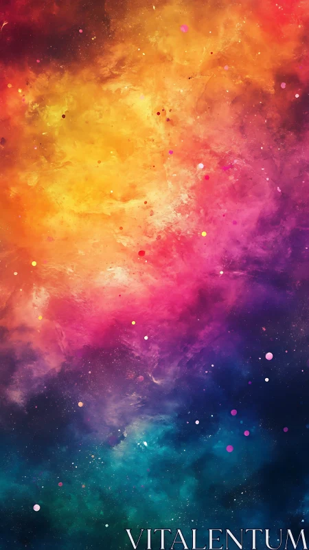 Multicolored nebulous gradient occupies full vertical frame