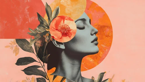 Sunlit daydream portrait with floral whispers and calm bloom.