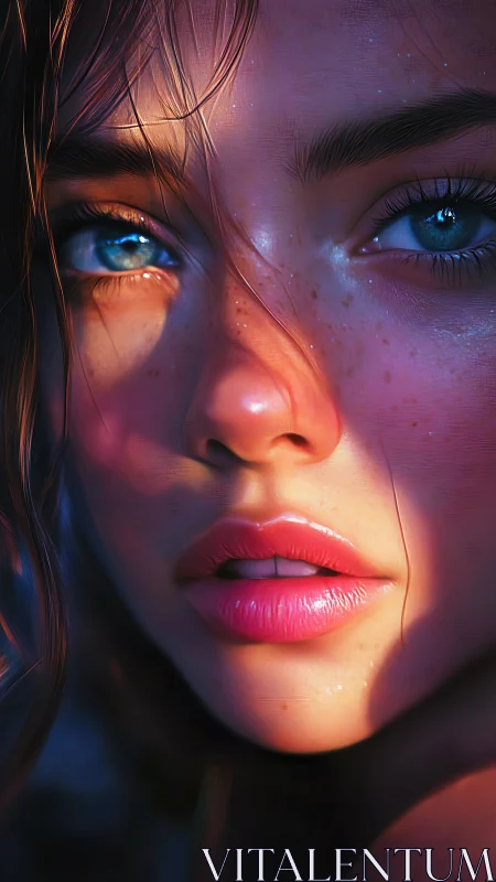 Hyperreal close-up portrait studies chromatic skin lighting