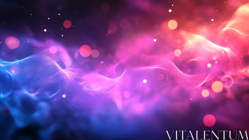 Neon stardust rivers curl through a dreamy cosmic dusk