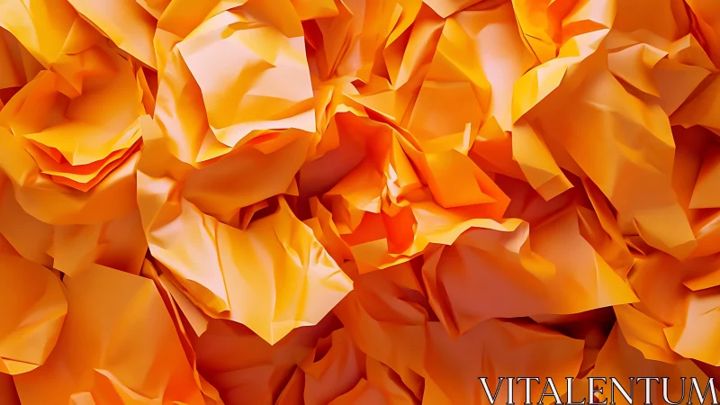 Folded orange paper geometry with sculptural abstract depth.