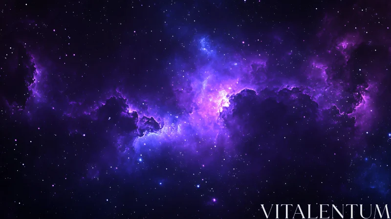 Violet stellar nebula with glowing starfield core band.