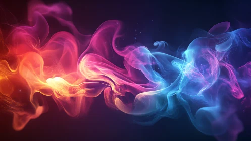 Neon smoke streams merge in radiant cosmic swirl.