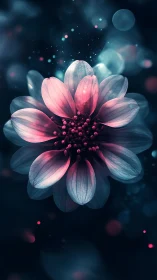 Dreamlit blossom glowing softly in a midnight garden.