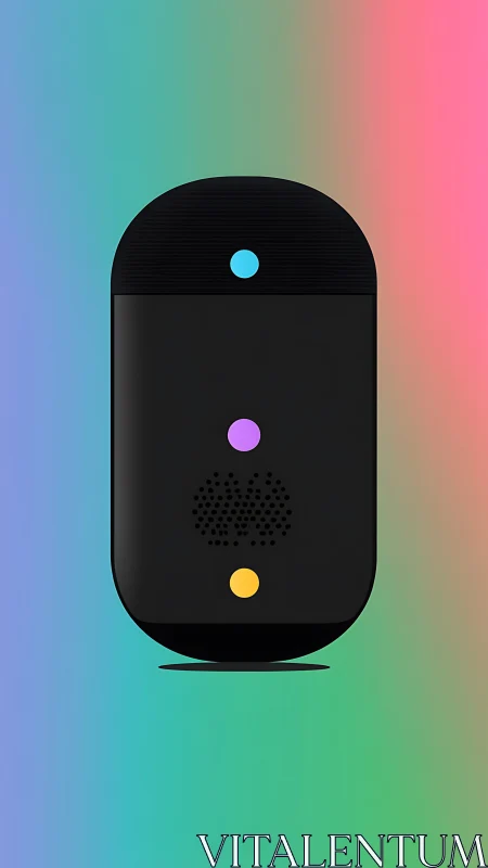 Smart Speaker Device with Gradient Background Illustration.