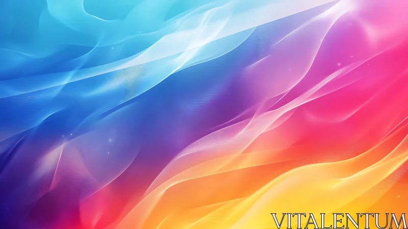 Diagonal multicolor gradient waves form layered digital field