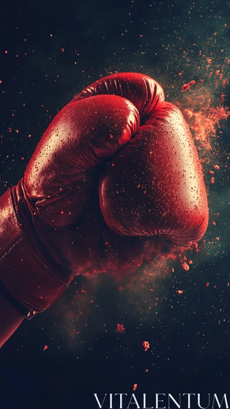 Crimson Boxing Gloves with Particle Explosion Effect.