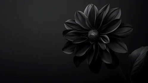 Monochromatic Dahlia: High-Contrast Botanical Study in Grayscale