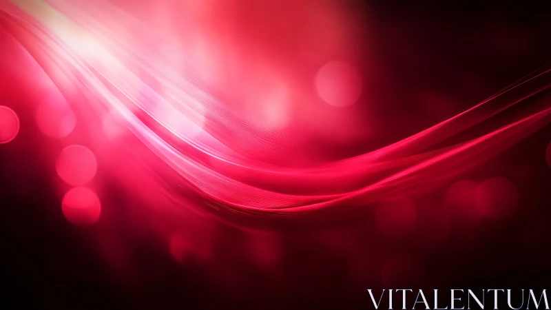 Abstract red light waves with bokeh in modern digital style.