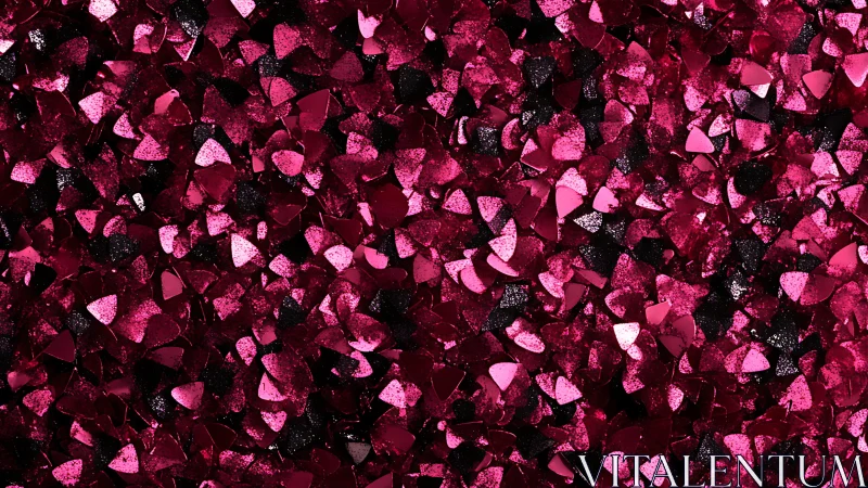 High-density magenta glitter macro with irregular reflective shards