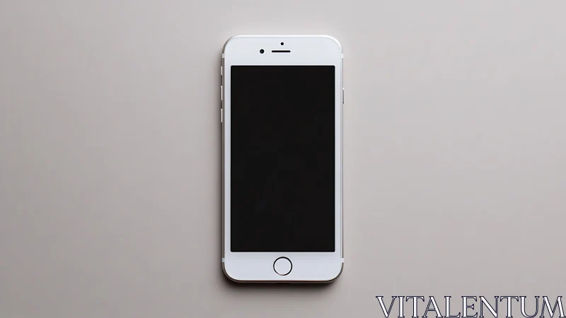 White Smartphone Against Gray Background.