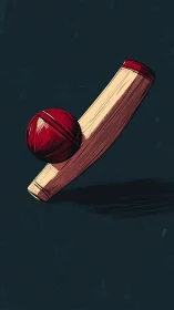 Cricket bat and ball drifting in inky midnight quiet.
