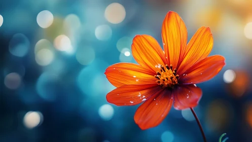 Vibrant Bloom: Nature's Bold Orange Flower in Soft Focus.