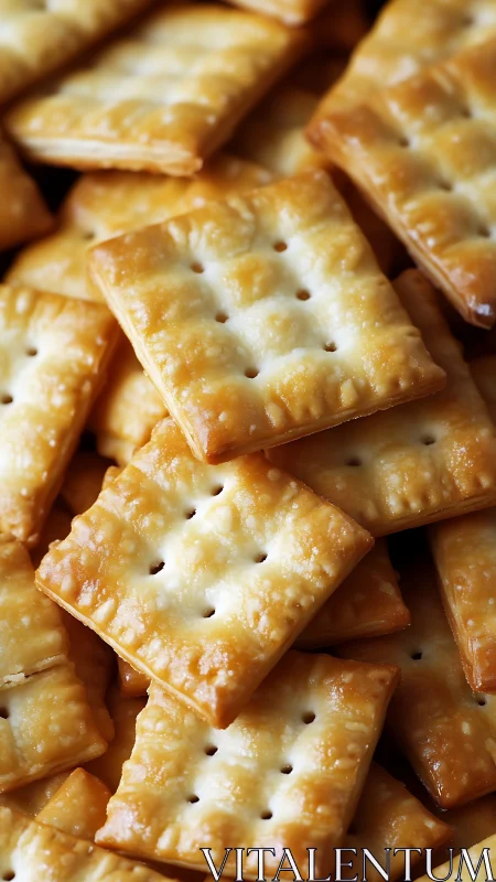 Golden rectangular crackers arranged on surface.