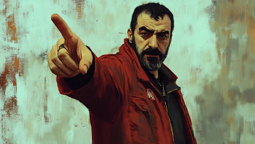 Steady Gaze, Pointed Gesture: A Moment Of Fierce Resolve.