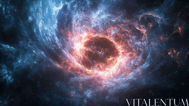 Stellar nebula ring with central void in deep space field.