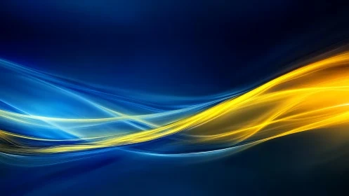 Electric tides of blue and gold weaving through midnight space.