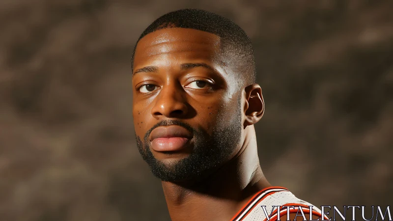 Basketball player portrait under warm studio lighting.