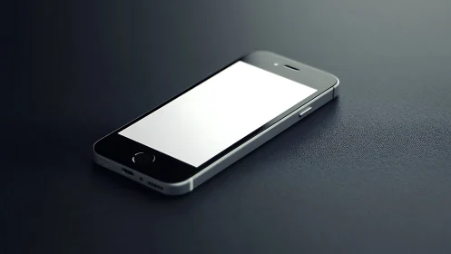 Smartphone with Blank Display on Textured Surface.