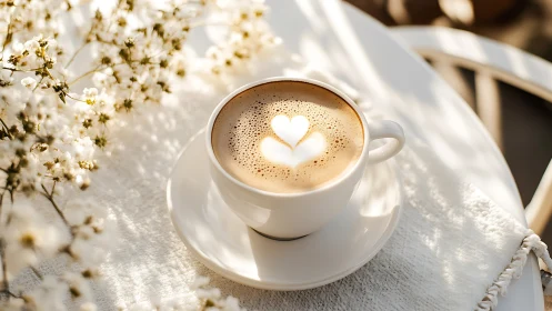 Latte Love Letter: Heart-Stamped Coffee Moment.